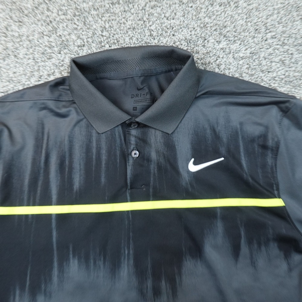 Nike Polo Shirt Mens M Gray Dri FIT Vapor Ikat Performance Golf Tennis Swoosh